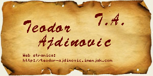 Teodor Ajdinović vizit kartica